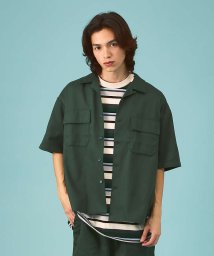 ABAHOUSE(ABAHOUSE)/Dickies /ディッキーズ　WORK SHIRT/セットアップ/半袖 オープ/グリーン系その他1