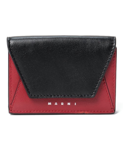 MARNI(マルニ)/【MARNI】マルニ 三つ折り財布 PFMI0052U0Z590N /ブラック/レッド
