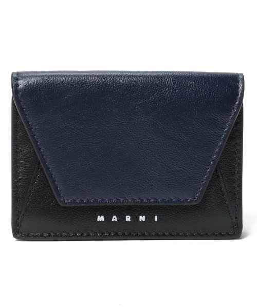 MARNI(マルニ)/【MARNI】マルニ 三つ折り財布 PFMI0052U0Z592B/ネイビーブルー/ブラック