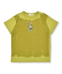 WASK(ワスク)/【速乾】WASKサルかすれプリント天竺Tシャツ(100~160cm)/イエロー
