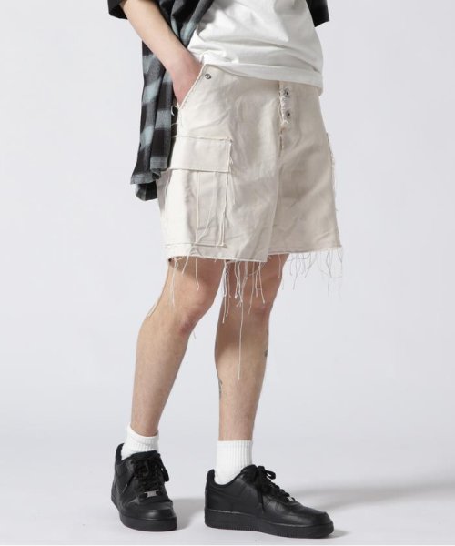 LHP(エルエイチピー)/SUGARHILL/シュガーヒル/RAW－EDGE CANVAS CARGO SHORTS/ローエッジカーゴショーツ/ホワイト