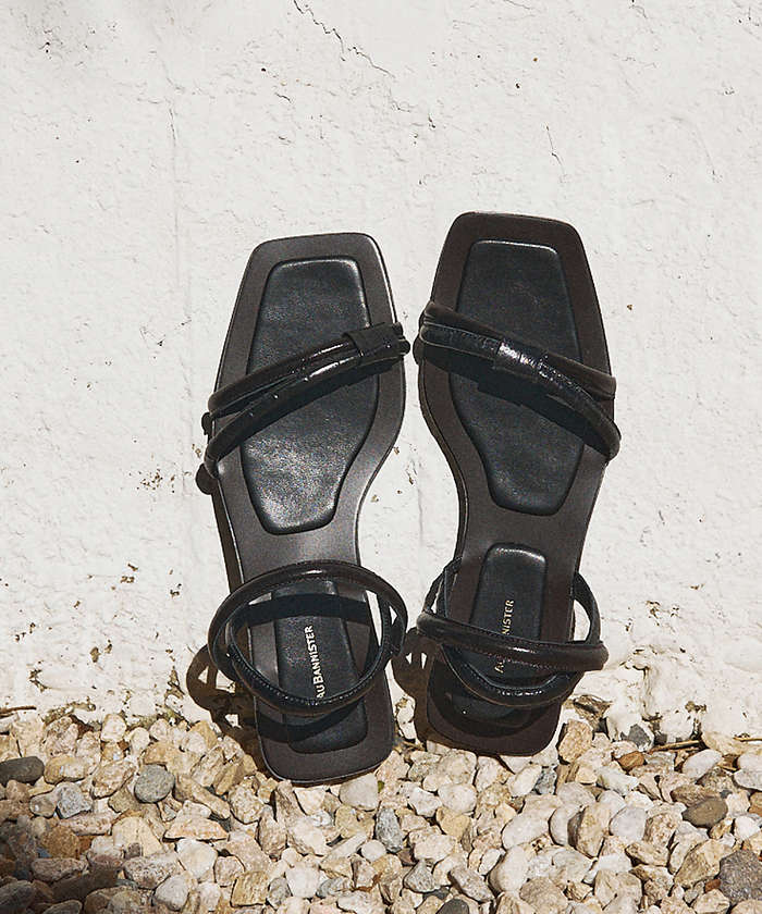 AuBANNISTER ストラップフラットサンダル ブラック S