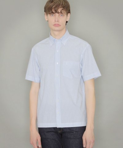 シアサッカー 半袖釦ダウンシャツ