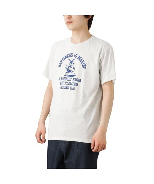 MAC HOUSE(men)(マックハウス（メンズ）)/T－GRAPHICS ティーグラフィックス ポップストリートプリント半袖Tシャツ F52007DM/オートミール