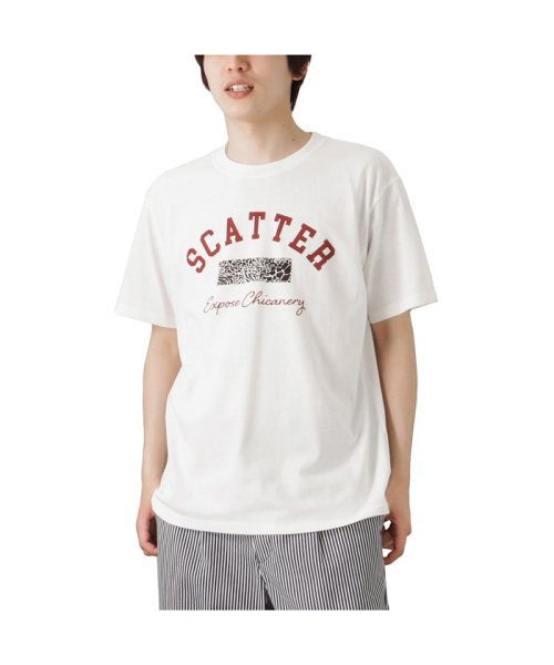 MAC HOUSE(men)(マックハウス（メンズ）)/T－GRAPHICS ティーグラフィックス タイガープリント半袖Tシャツ F52006DM/ホワイト×レッド