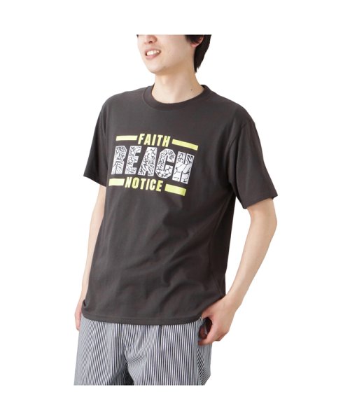 MAC HOUSE(men)(マックハウス（メンズ）)/T－GRAPHICS ティーグラフィックス タイガープリント半袖Tシャツ F52006DM/チャコール