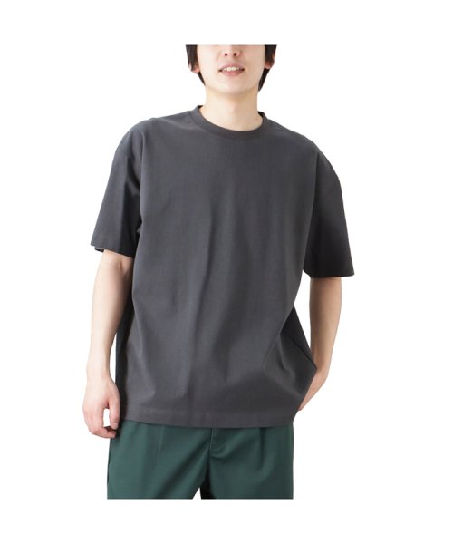 MAC HOUSE(men)(マックハウス（メンズ）)/NAVY ネイビー U.S.コットン100％ 無地Tシャツ CO233－MC004/チャコール