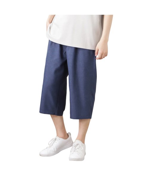 MAC HOUSE(men)(マックハウス（メンズ）)/NAVY ネイビー リネンライククロップドパンツ NV－M015/ネイビー