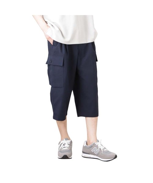 MAC HOUSE(men)(マックハウス（メンズ）)/NAVY ネイビー カーゴクロップドパンツ NV－M016/ネイビー