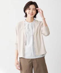 J.PRESS LADIES（LARGE SIZE）(J．プレス　レディス（大きいサイズ）)/【洗える】リノナチュール Vネック カーディガン/ベージュ系