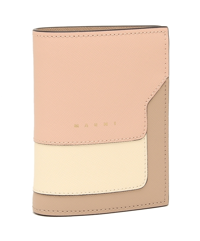 大人気☆ 【新品】MARNI マルニ 折財布 レザー ピンク ティーグリーン