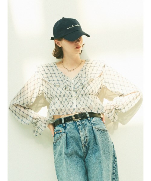 used ピンク シャツ ブラウス 長袖 フリル ガーリー