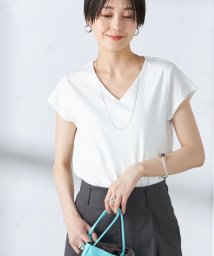 SHIPS WOMEN(シップス　ウィメン)/〈手洗い可能〉綿 SORONA Vネック TEE◇/オフホワイト