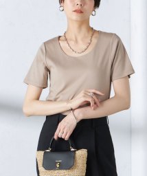 SHIPS WOMEN(シップス　ウィメン)/〈手洗い可能〉綿 SORONA クルーネック TEE◇/ベージュ