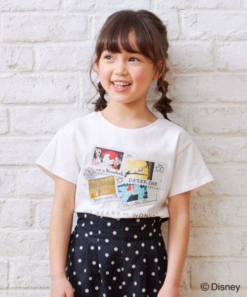 anyFAM（KIDS）(エニファム（キッズ）)/【Disney100 YEARS OF WONDER】ワールドスタンプ  Tシャツ/ホワイト