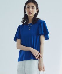 NIJYUSANKU（SMALL SIZE）(23区（小さいサイズ）)/【WEB限定】フレアコンビジャージー 袖フリル カットソー/ブルー系