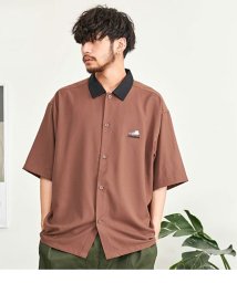 SB Select(エスビーセレクト)/CONVERSE ポリツイル刺繍入りシャツ/ブラウン