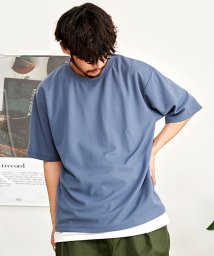 CavariA(キャバリア)/CavariA T100梨地フェイクレイヤードTシャツ/サックス