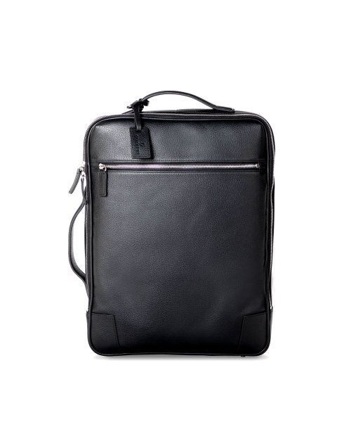 GUIONNET(GUIONNET)/GUIONNET バックパック PG008 2WAY SHRINK LEATHER BACKPACK ギオネ 3way シュリンクレザー メンズ レディース  /ブラック