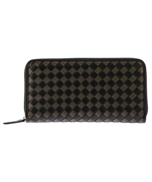 GUIONNET(GUIONNET)/GUIONNET 長財布 イントレチャート PG101 INTRECCIATO ROUND FASTNER LONG WALLET ラウンドファスナー レディー/ブラック系1