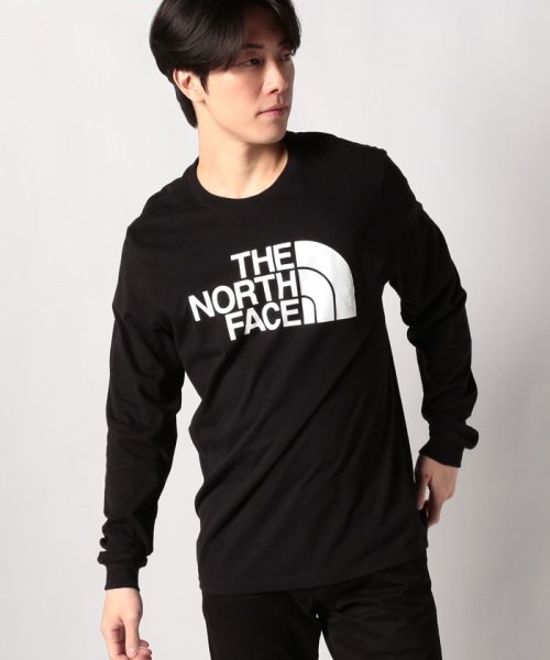 THE NORTH FACE(ザノースフェイス)/【メンズ】【THE NORTH FACE】ノースフェイス ロングスリーブTシャツ NF0A4AAK Men's LS Half Dome Tee/ブラック×ホワイト