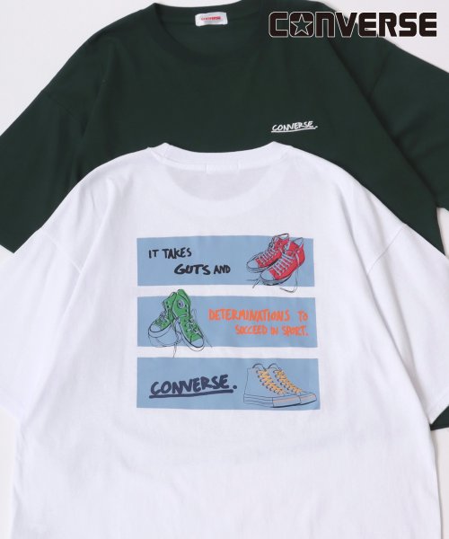 LAZAR(ラザル)/【Lazar】CONVERSE/コンバース オーバーサイズ オールスター スニーカー バックプリント ロゴ ワンポイント刺繍 Tシャツ 半袖 メンズ レディース/柄D