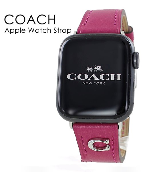 COACH(コーチ)/【COACH / コーチ】アップルウォッチ バンド レザー / Apple Watch Series ギフト プレゼント 贈り物/ダークピンク