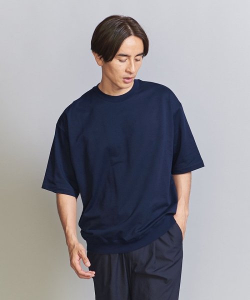 BEAUTY&YOUTH UNITED ARROWS(ビューティーアンドユース　ユナイテッドアローズ)/カネマサメリヤス メローコットン スウェット Ｔシャツ/NAVY