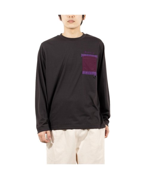 MAC HOUSE(men)(マックハウス（メンズ）)/LOGOS PARK ロゴス パーク ポケット付きロングスリーブTシャツ 2433－9358/チャコール