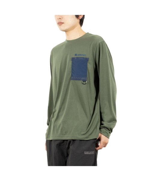 MAC HOUSE(men)(マックハウス（メンズ）)/LOGOS PARK ロゴス パーク ポケット付きロングスリーブTシャツ 2433－9358/カーキ