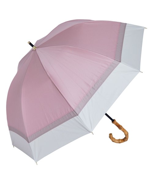 Refume(レフューム)/日傘 完全遮光 長傘 遮光率100% 軽量 遮光 2段 晴雨兼用 UVカット Refume レフューム レディース 雨傘 傘 遮熱 雨具 無地 紫外線対策 3色/ピンク