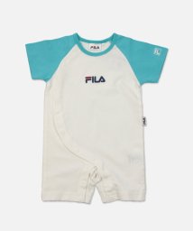 FILA(フィラ)/〈フィラ〉前開き半袖カバーオール/ホワイト×ブルー