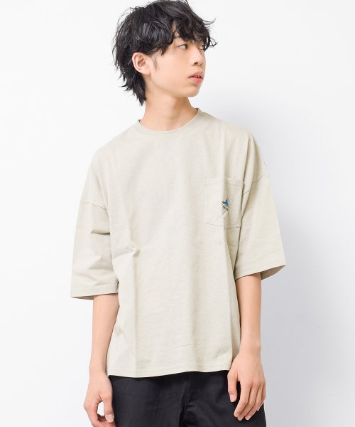 RAT EFFECT(ラット エフェクト)/CONVERSE別注ポケット付スーパービッグTシャツ/グレー