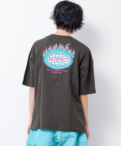 RAT EFFECT(ラット エフェクト)/RATFIREビッグTシャツ/チャコールグレー