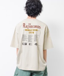 RAT EFFECT(ラット エフェクト)/RATRECORDSピグメントビッグTシャツ/グレー