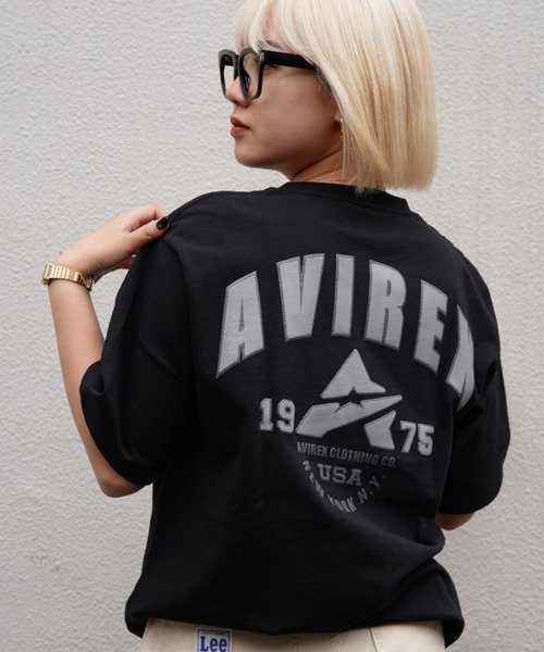 AVIREX(AVIREX)/《WEB&DEPOT限定》SHORT SLEEVE T－SHIRT SAME TONE LOGO / ショートスリーブ Tシャツ セイムトー/ブラック