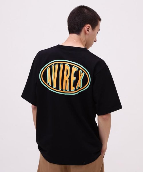 AVIREX(AVIREX)/《WEB&DEPOT限定》SHORT SLEEVE T－SHIRT CIRCLE LOGO / ショートスリーブ Tシャツ サークルロゴ /ブラック