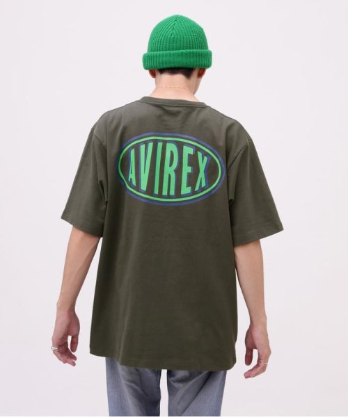 AVIREX(AVIREX)/《WEB&DEPOT限定》SHORT SLEEVE T－SHIRT CIRCLE LOGO / ショートスリーブ Tシャツ サークルロゴ /チャコール
