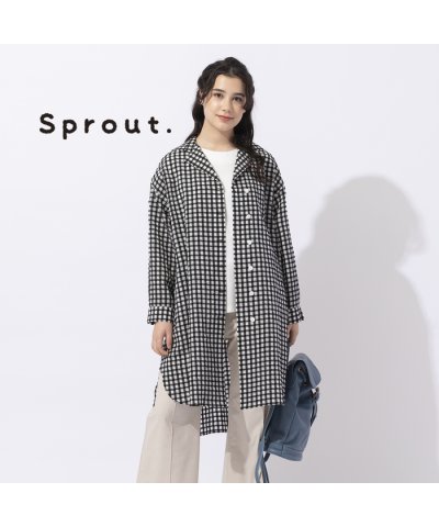【Sprout.】サッカーチェック　ロングブラウス