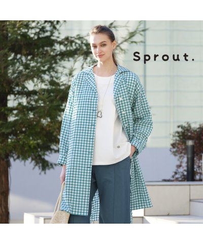 【Sprout.】サッカーチェック　ロングブラウス