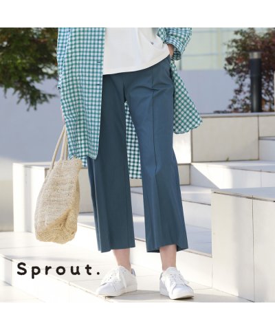【Sprout.】麻混センターピンタック　クロップドパンツ