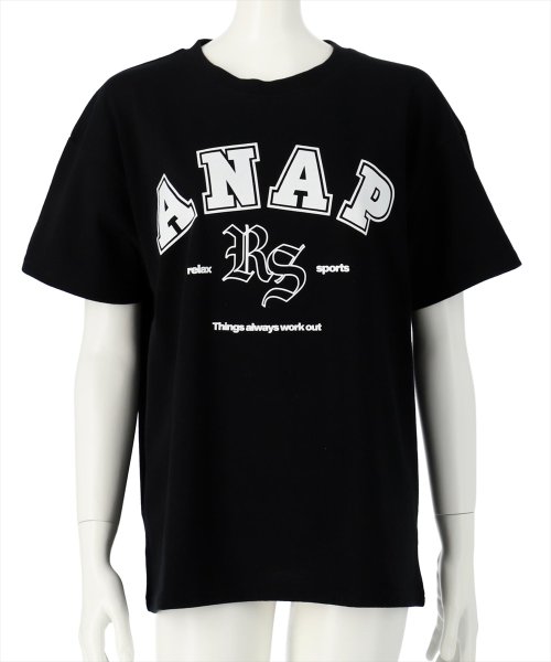 ANAP　GiRL(アナップガール)/R+SカレッジロゴBIGTシャツ/ブラック