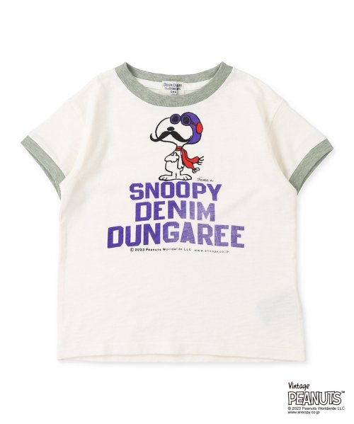 DENIM DUNGAREE(デニムダンガリー)/天竺 SNOOPY BEARD Tシャツ/ホワイト