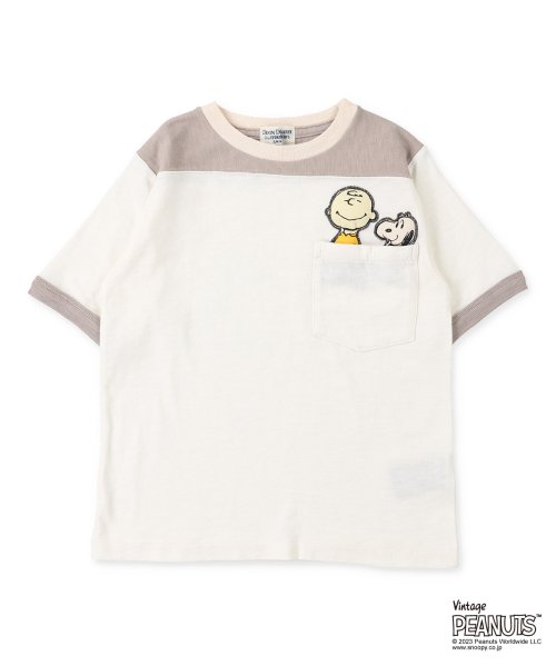 DENIM DUNGAREE(デニムダンガリー)/天竺 SNOOPY BEARD Tシャツ/ホワイト