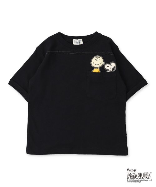 DENIM DUNGAREE(デニムダンガリー)/天竺 SNOOPY BEARD Tシャツ/ブラック