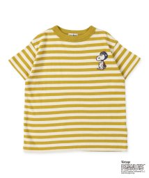 DENIM DUNGAREE(デニムダンガリー)/ボーダー天竺 SNOOPY パイロット Tシャツ/カーキ