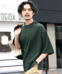 JIGGYS SHOP(ジギーズショップ)/梨地ビッグサイズTシャツ / Tシャツ メンズ ティーシャツ 半袖 カットソー トップス ビッグシルエットオーバーサイズ ゆったり/グリーン