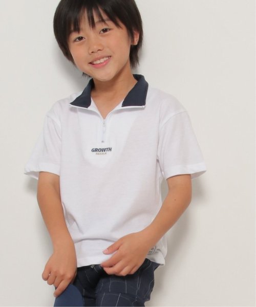 ikka kids(イッカ　キッズ)/襟配色ハーフジップTシャツ（120〜160cm）/オフホワイト