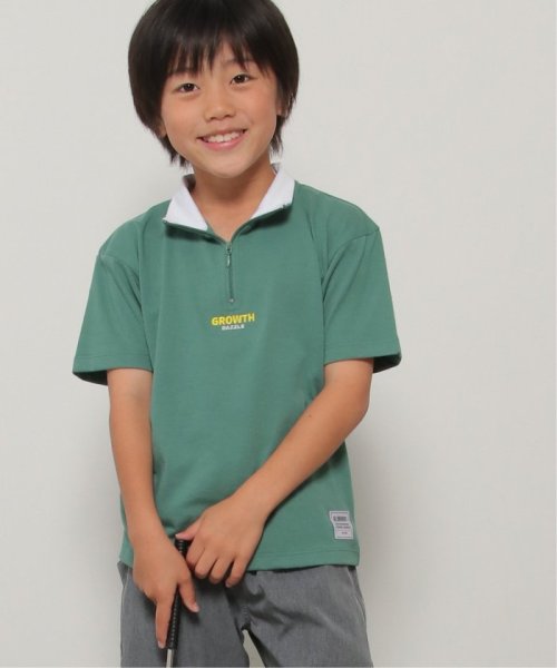 ikka kids(イッカ　キッズ)/襟配色ハーフジップTシャツ（120〜160cm）/グリーン