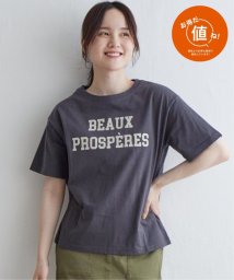 LBC(エルビーシー)/コットンロゴプリントTシャツ/チャコールグレー